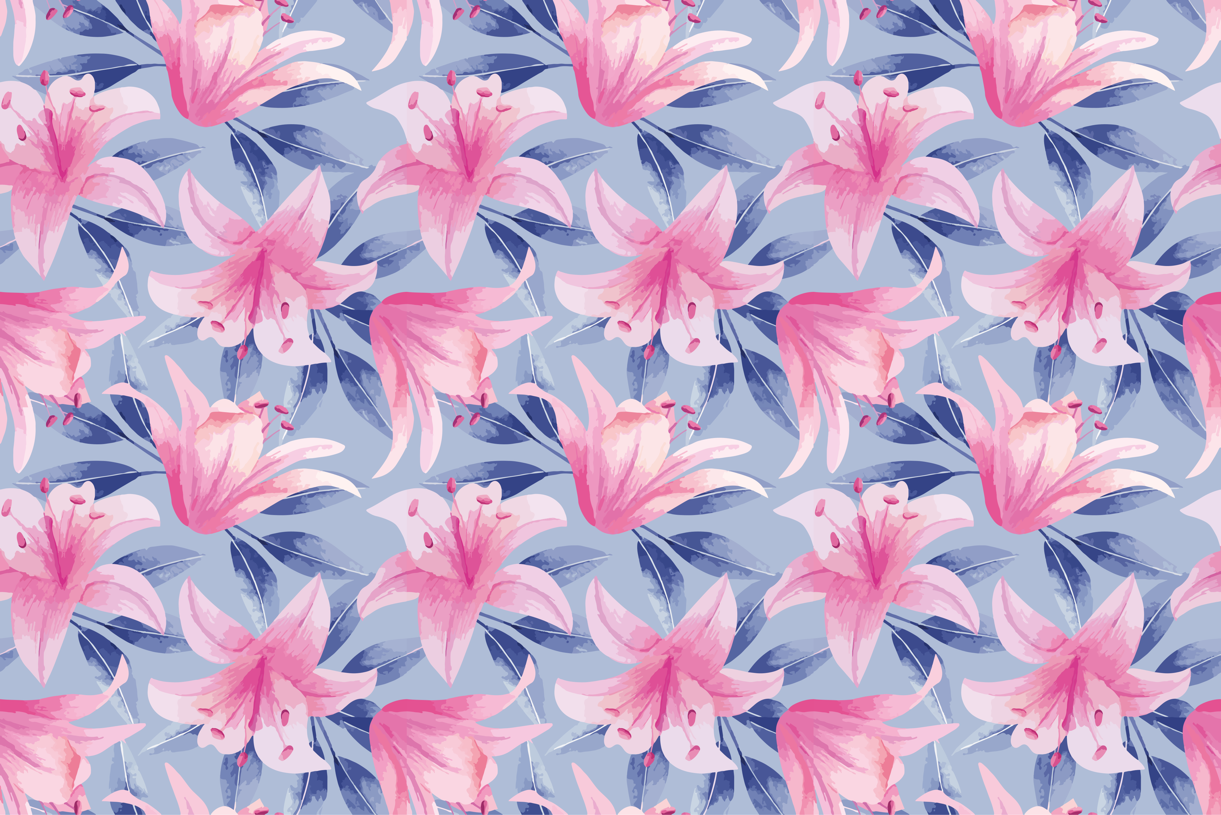 Vinyl tapijt paars aquarel bloemenillustratie - TenStickers
