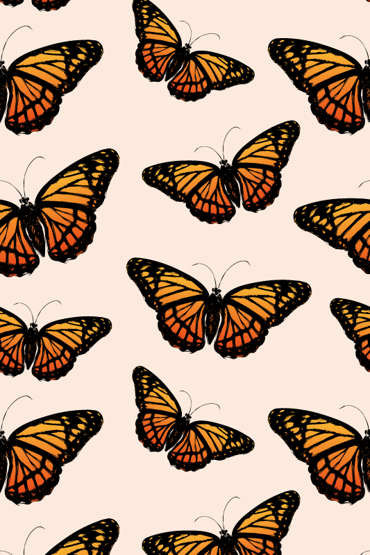 Vinyl tapijt oranje vintage monarch vlindervleugel - TenStickers