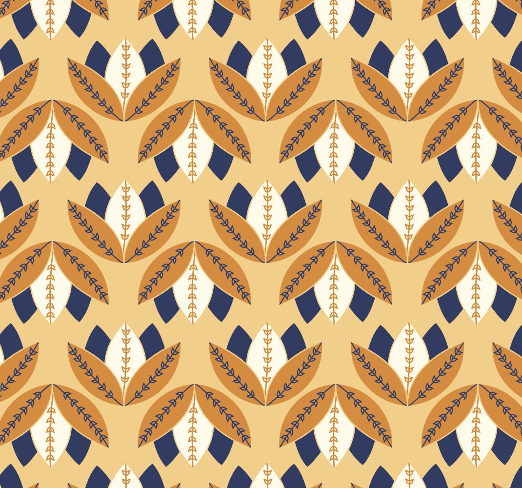 Vinyl tapijt oranje geometrisch stijl behang - TenStickers