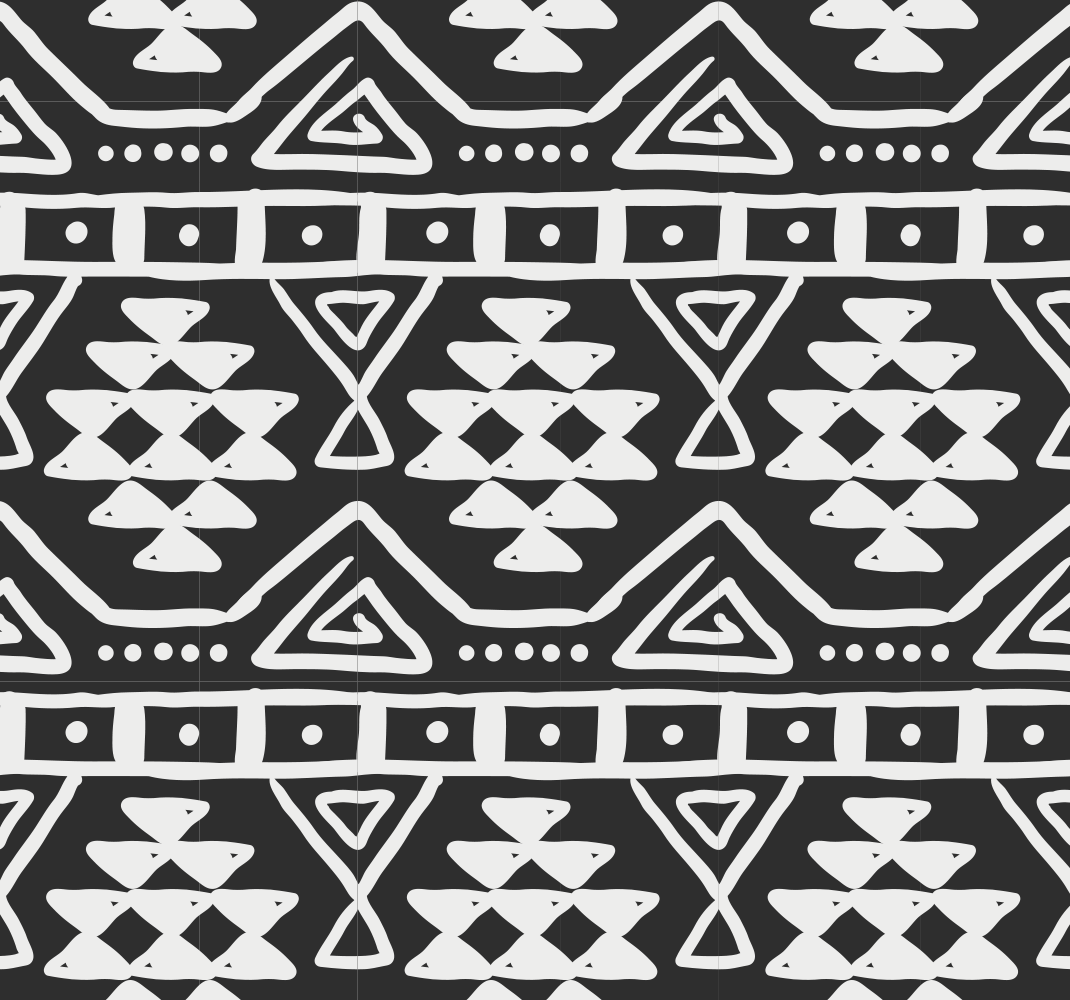 Vinyl tapijt zwart met zwart-wit bohemian patroon - TenStickers