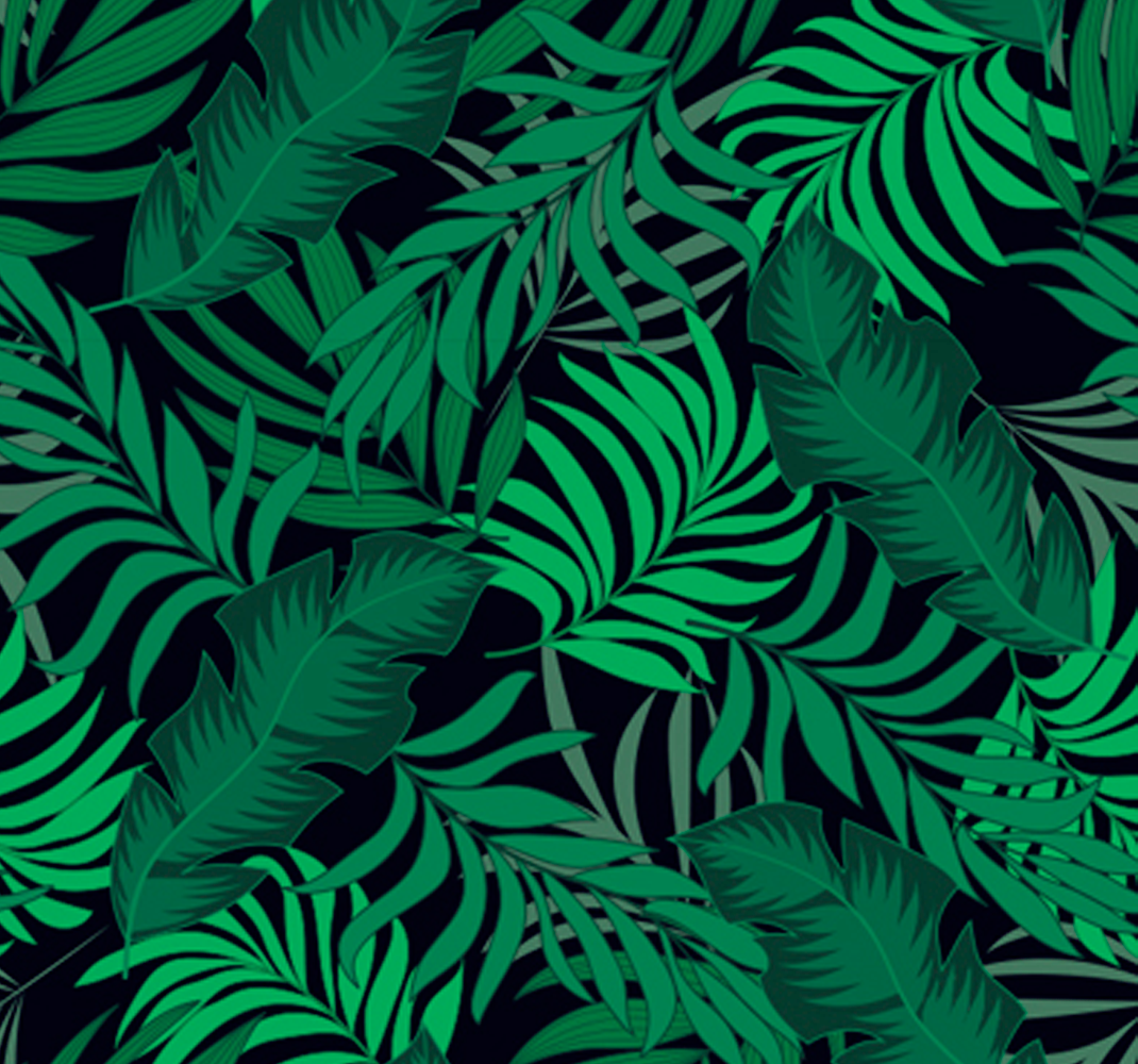 Vinyl tapijt groen keys in de jungle behang - TenStickers