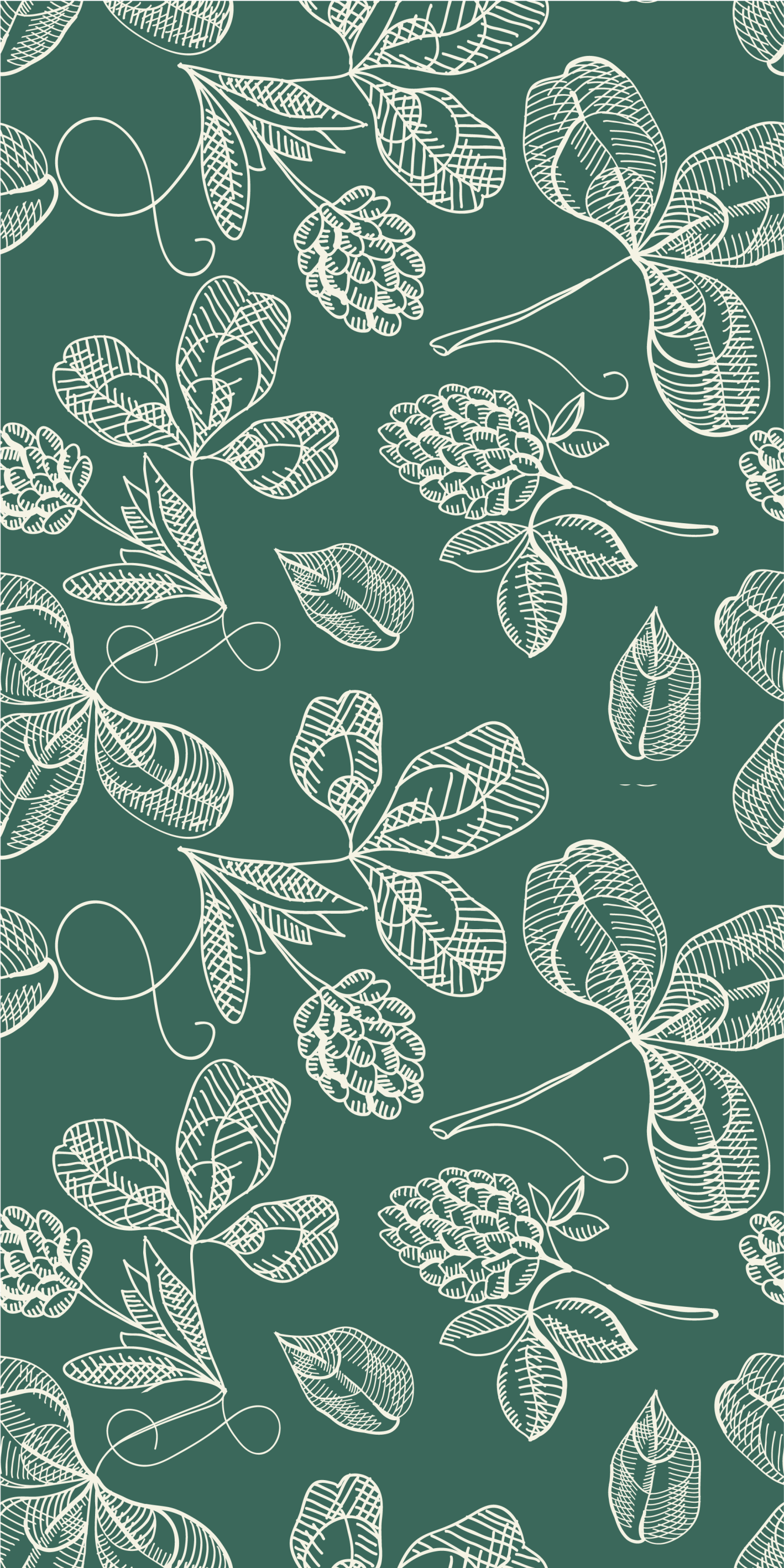 Vinyl tapijt groen met groene bladeren tekening - TenStickers