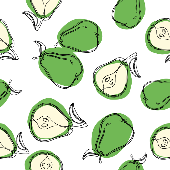 Vinyl tapijt groen peren keukenstickers tegels - TenStickers