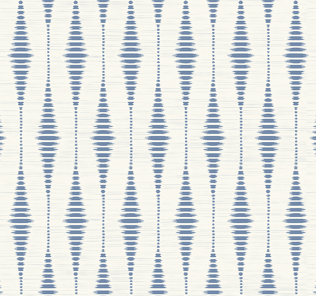 Vinyl tapijt buitenshuis "rabaul ikat" blauw en beige - TenStickers
