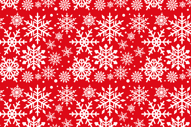 Vinyl tapijt rood met rode sneeuwvlokken - TenStickers