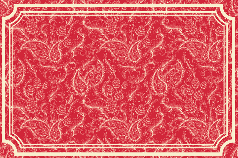 Vinyl tapijt rood met paisley illustratie - TenStickers