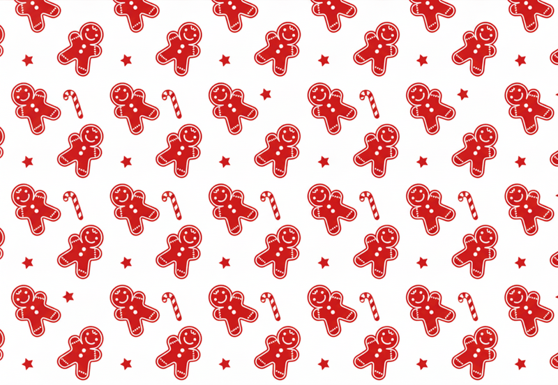 Vinyl tapijt rood kerstkoekjes - TenStickers