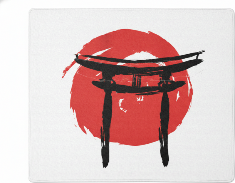 Vinyl tapijt rood japanse geschilderde poort - TenStickers