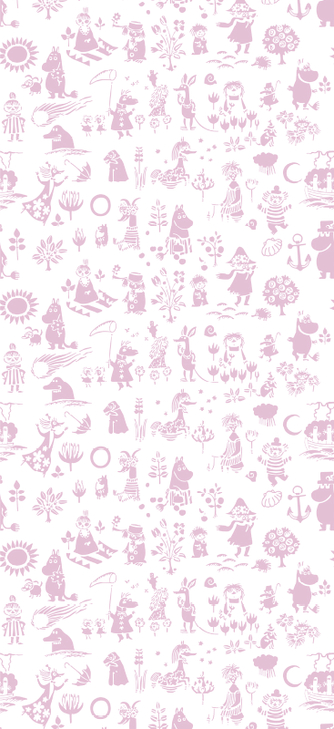 Vinyl tapijt roze moomin full wallpaper - TenStickers