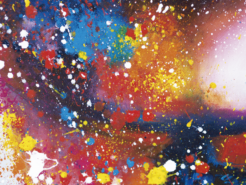 Abstract verf spetters modern vinyl vloerkleed - TenStickers