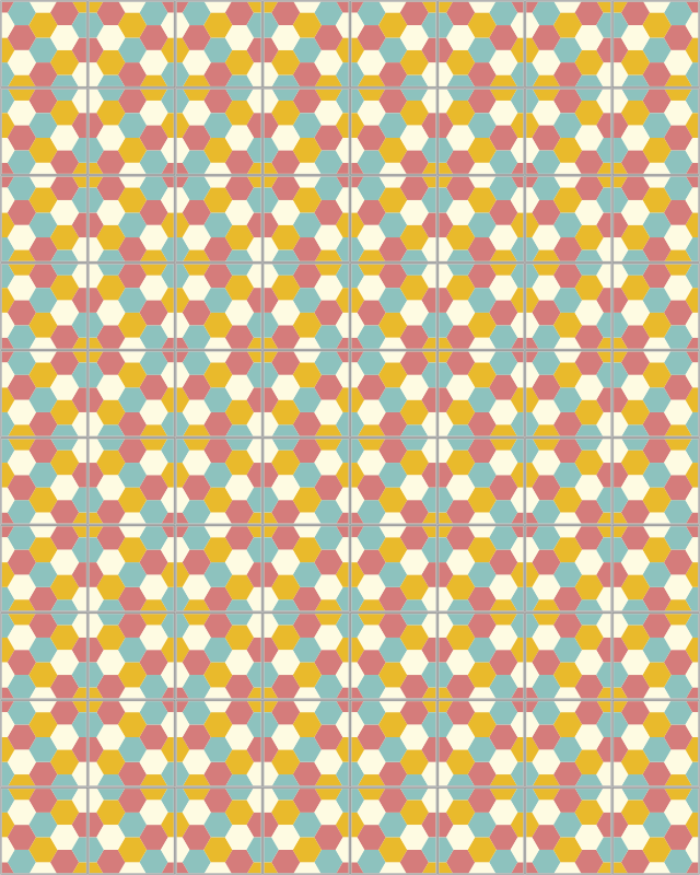 Kleurrijk honingraat patroon vinyl tapijt keuken - TenStickers