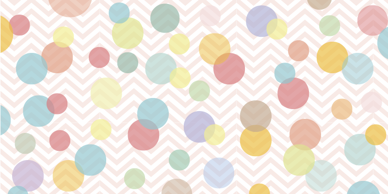 Kleurrijke Polka Dot Chevron Vinyl tapijt kinderen - TenStickers