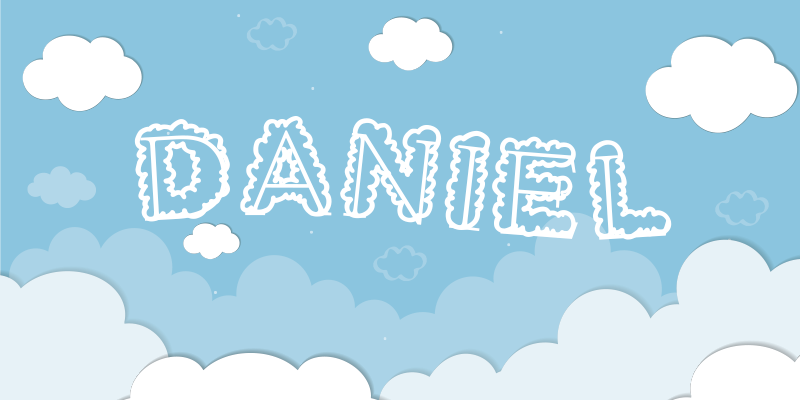 Bewolkte lucht vinyl tapijt met gepersonaliseerde naam - TenStickers