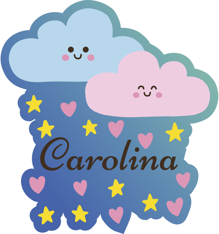 Aanpasbaar ontwerp met wolkenthema Vinyl vloerkleed baby - TenStickers