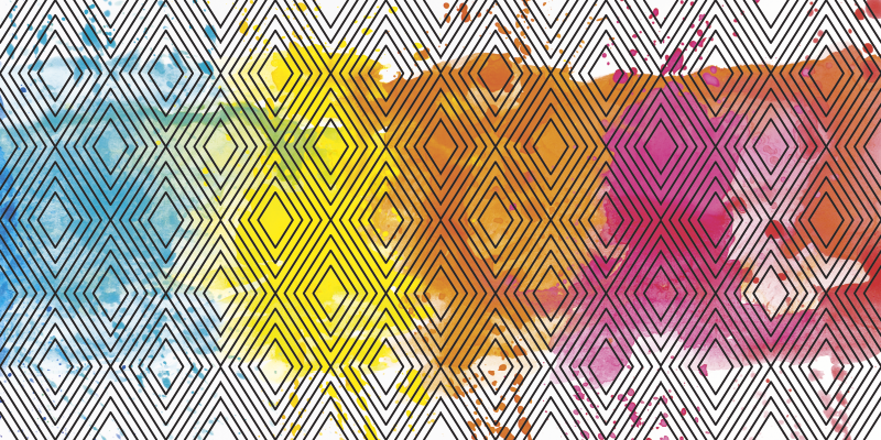 Veelkleurig geometrisch patroon Modern vinyl vloerkleed - TenStickers