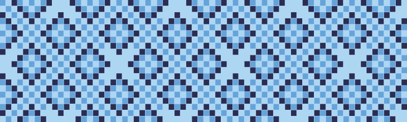 Geometrisch Blauw Pixel Patroon - TenStickers