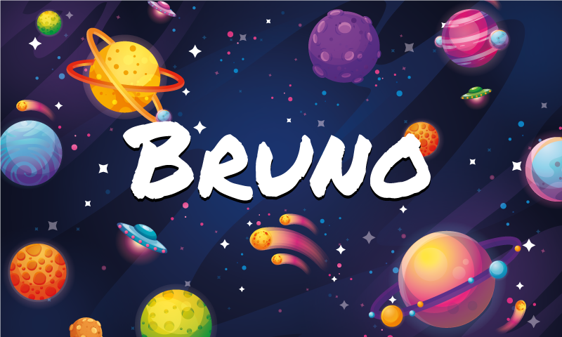 Ruimte Thema Ontwerp Vinyl tapijt met naam  - TenStickers