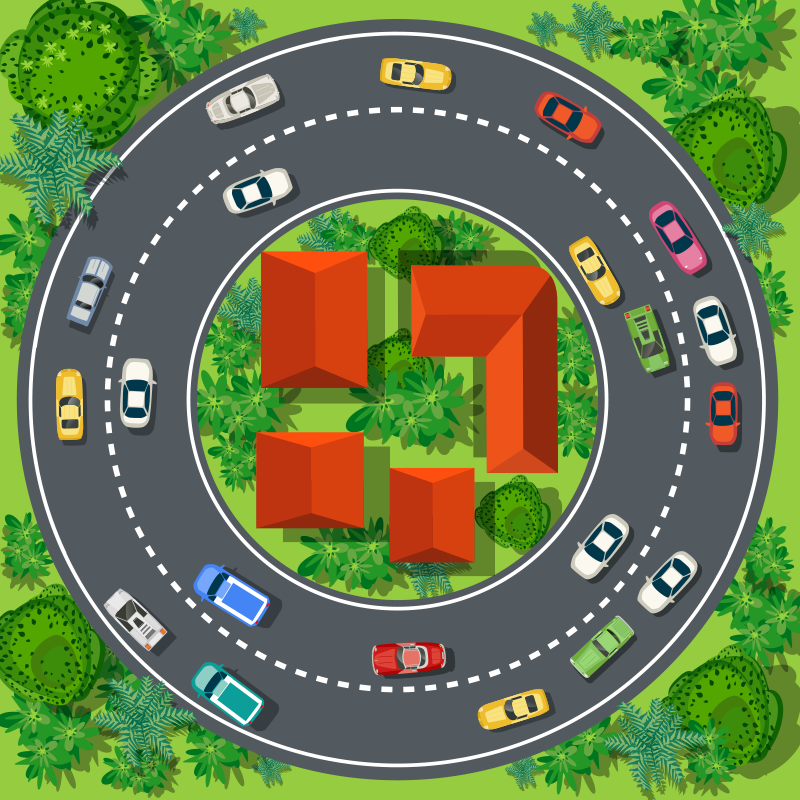 Speels circuit vinyl tapijt meer kinderen - TenStickers