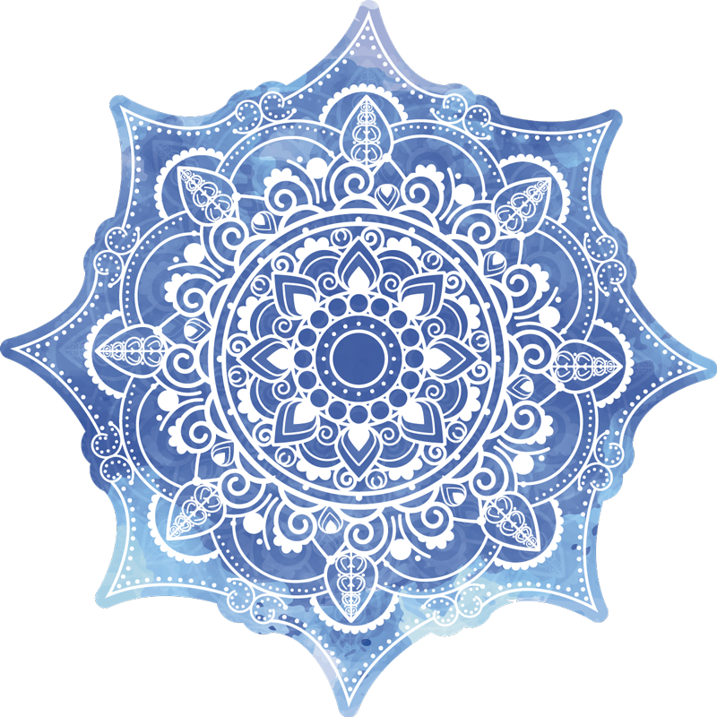 Vinyl tapijt mandala blauw mandala ontwerp - TenStickers