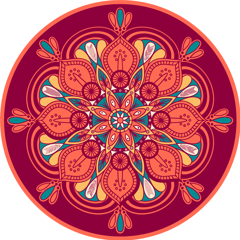 Vinyl tapijt mandala sierlijke mandala - TenStickers