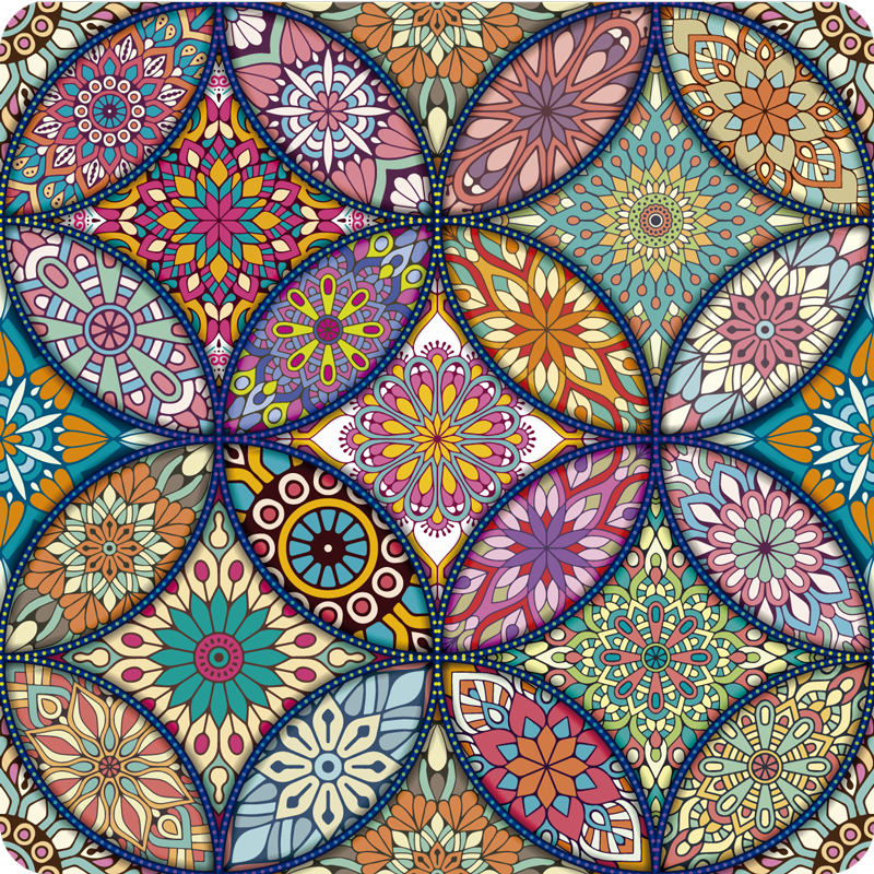 Vinyl tapijt mandala met mandala motief - TenStickers