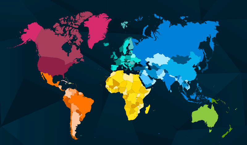 Kleurrijke cartografie vinyl tapijt wereldkaart - TenStickers