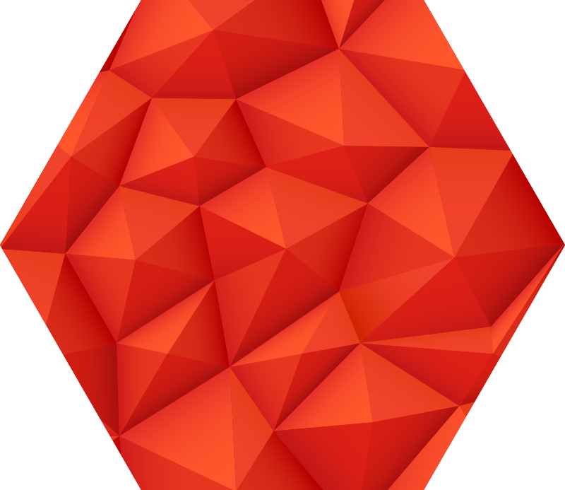 Geometrische rode veelhoeken vinyl tapijt geometrisch - TenStickers