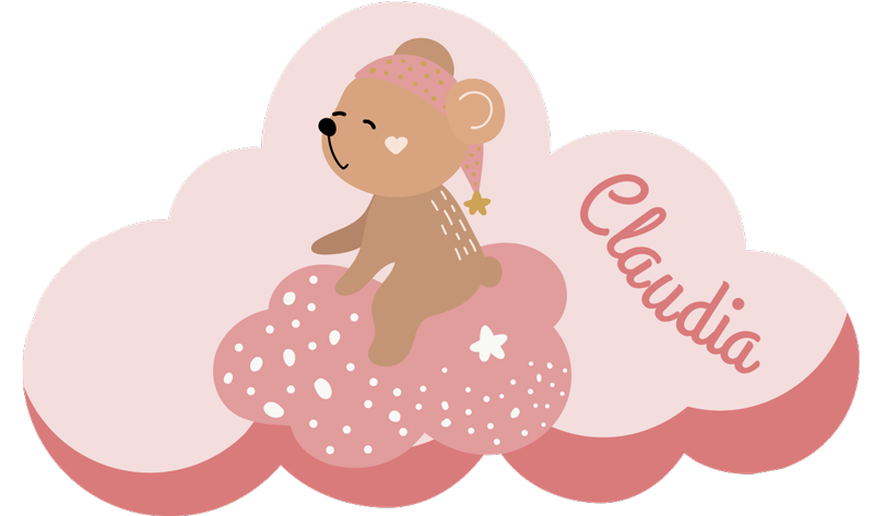 Gepersonaliseerd roze vinyl kleed voor kinderen - TenStickers