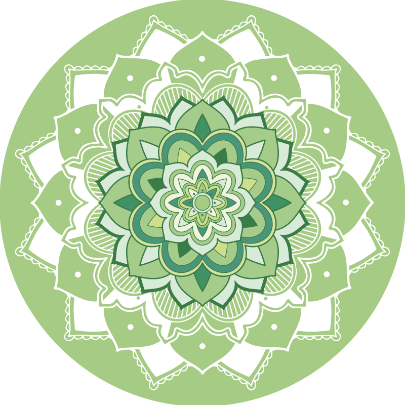 Vinyl tapijt mandala groene mandala ontwerp - TenStickers
