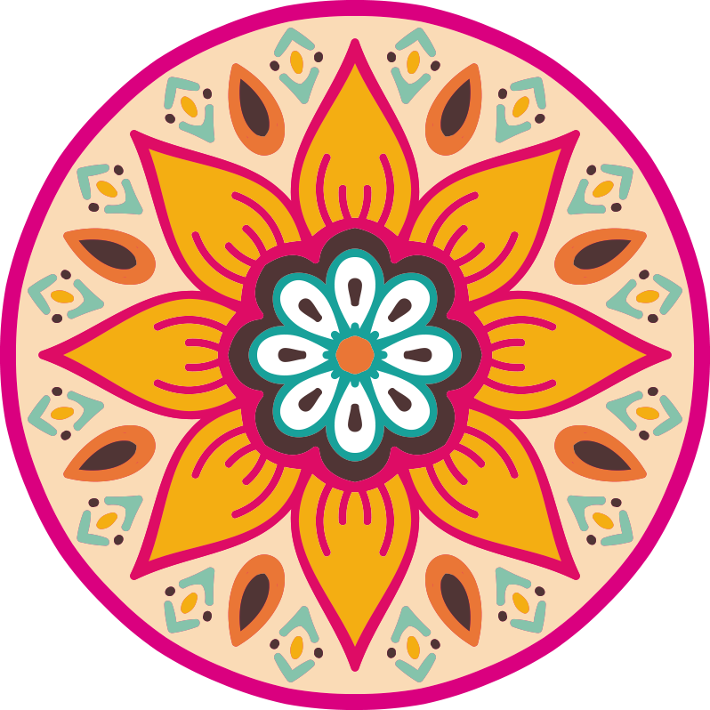 Cirkelvormig mandalamotief vinyl tapijt mandala - TenStickers