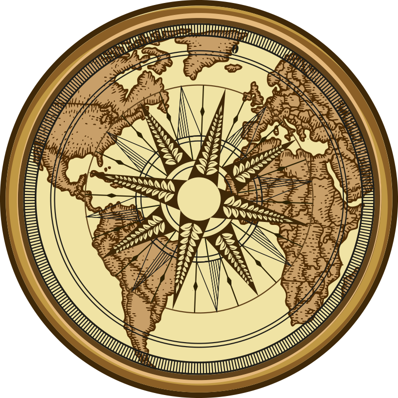 Kompas wereldatlas vinyl tapijt wereldkaart - TenStickers