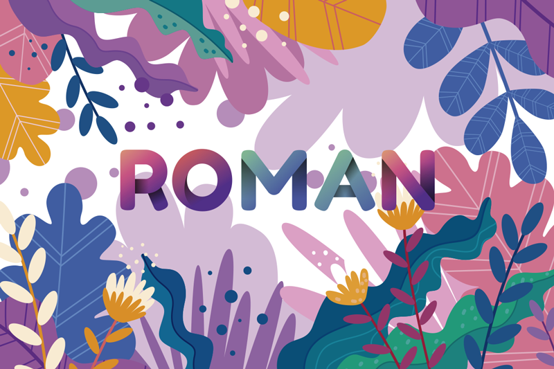 Gepersonaliseerde botanisch vinyl tapijt met naam - TenStickers