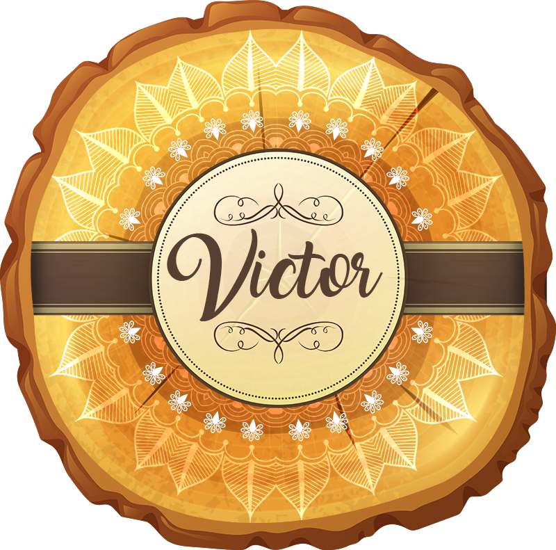 Gepersonaliseerd feestelijk embleem vinyl tapijt met naam - TenStickers