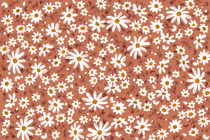 Madeliefjes bloemenpatroon vinyl tapijt bloemen en planten - TenStickers