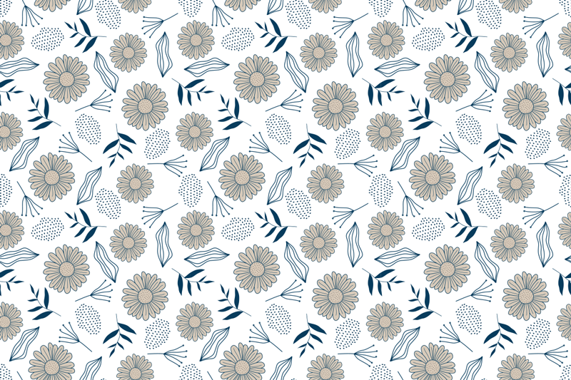 Vinyl tapijt bloemen en planten met botanisch motief - TenStickers