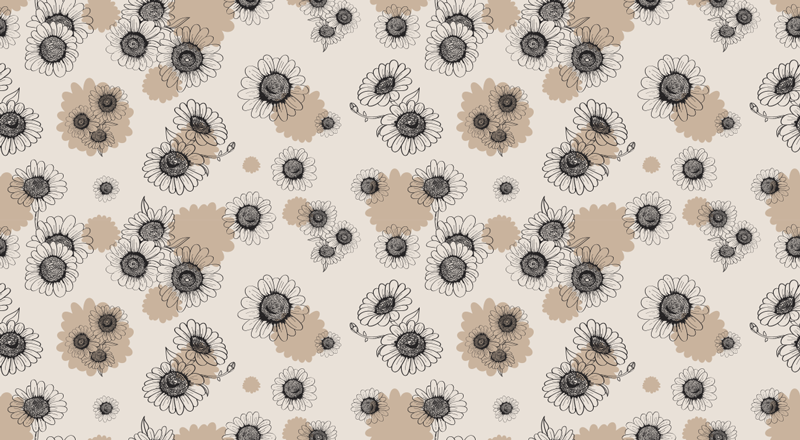 Vinyl tapijt bloemen en planten bloemenpatroon - TenStickers