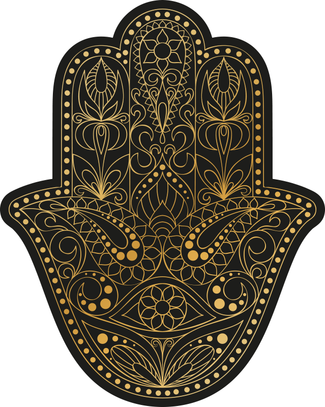Decoratieve hamsa vinyl tapijt mandala - TenStickers