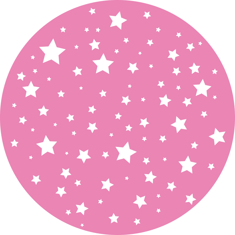 Stellaire roze cirkel vinyl tapijt sterren - TenStickers