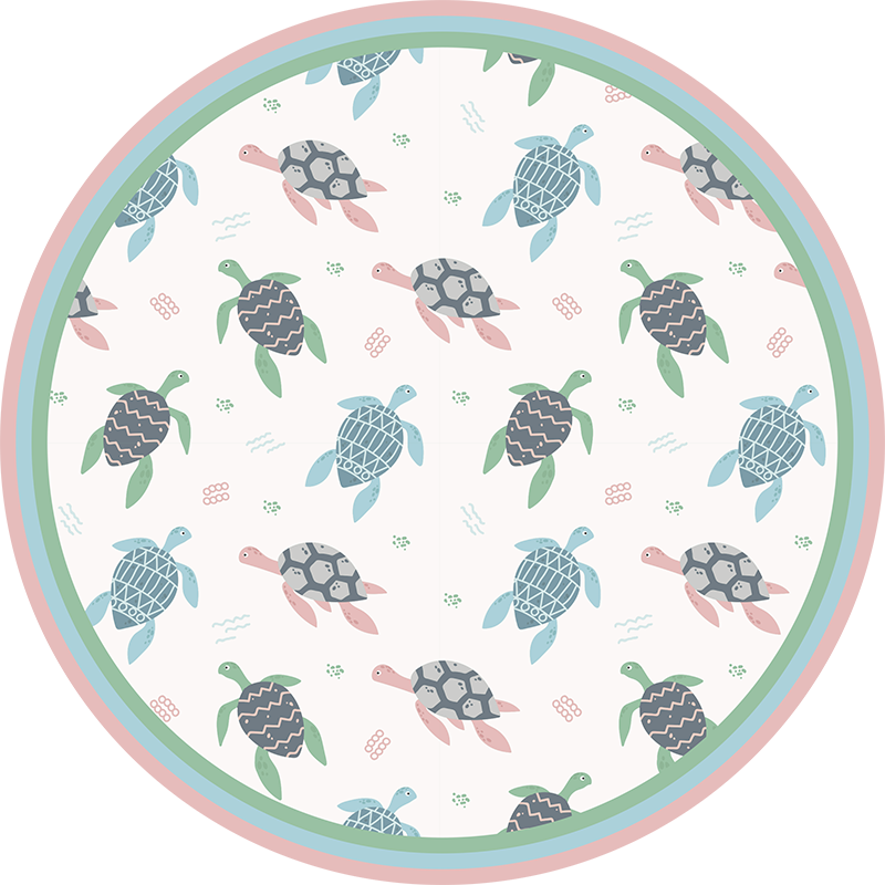 Schildpad speelcirkel vinyl tapijt meer kinderen - TenStickers