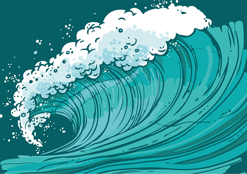 Beweging van mariene golven vinyl tapijt natuur - TenStickers