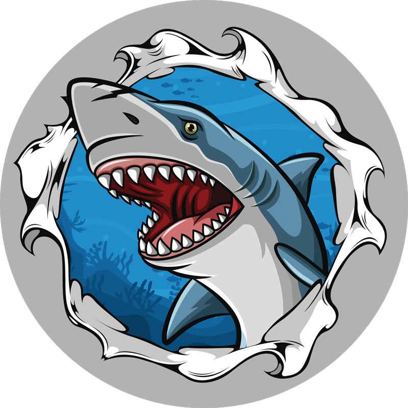 Haai illustratie vinyl tapijt kind - TenStickers