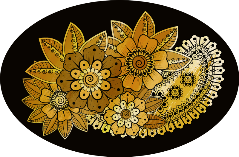 Mandaladetail vinyl tapijt mandala - TenStickers