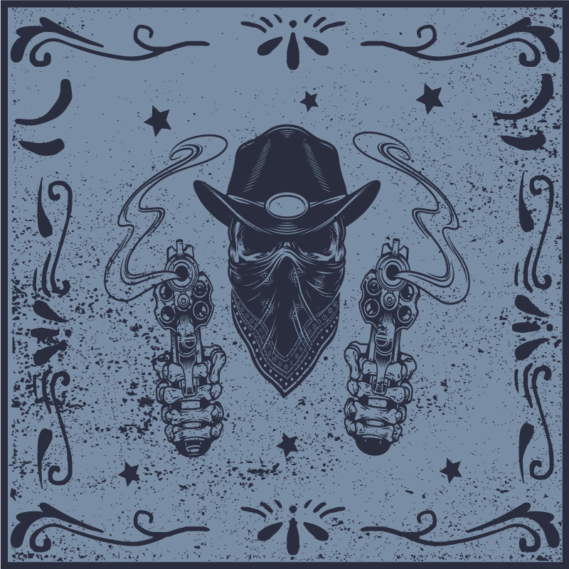 Cowboyduel-beelden vinyl tapijt spel - TenStickers