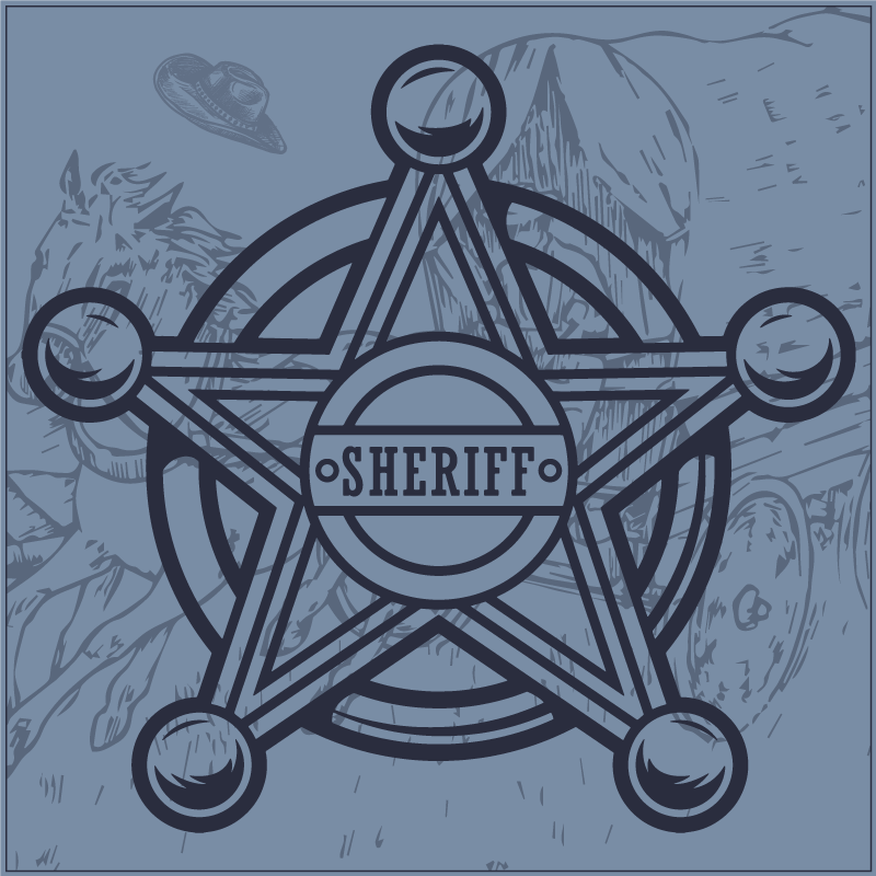 Embleem van de sheriff-badge vinyl tapijt spel - TenStickers