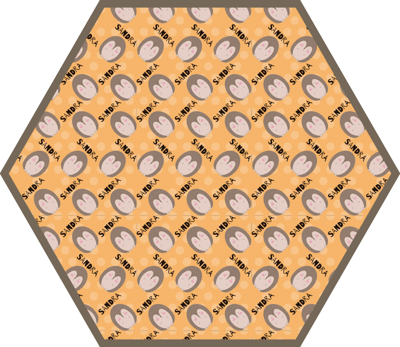 Gepersonaliseerde harten vinyl tapijt met naam - TenStickers