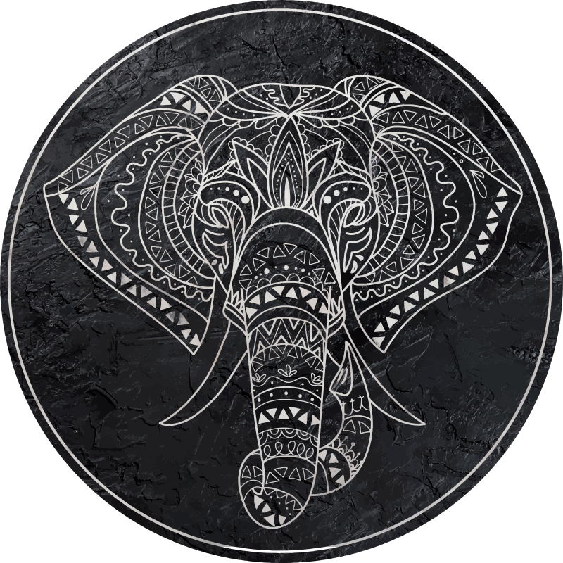 Vinyl tapijt mandala olifant - TenStickers