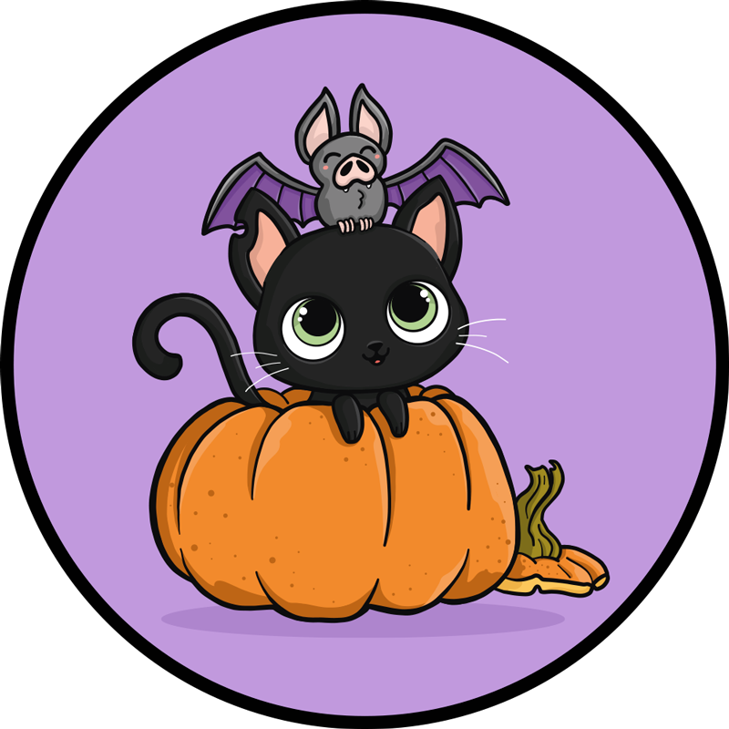Vinyl tapijt halloween halloween vleermuis kat - TenStickers