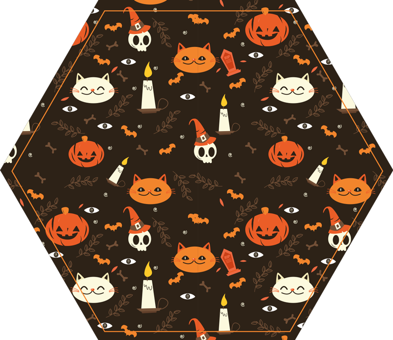 Vinyl tapijt halloween feestelijk halloween patroon - TenStickers