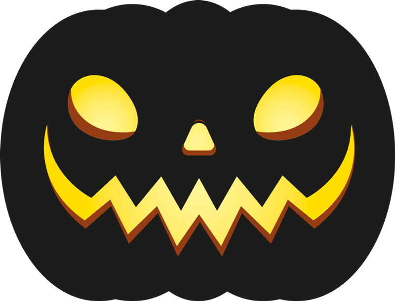 Griezelig pompoengezicht vinyl tapijt Halloween - TenStickers