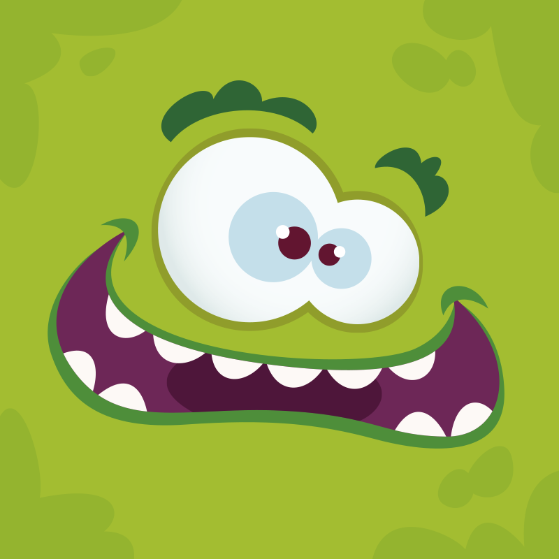 Stripfiguur monster vinyl tapijt kind - TenStickers